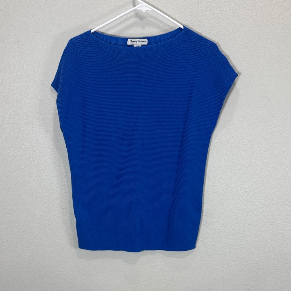 Tommy Bahama Royal Blue Pickford Ribbed Short-Sleeve Sweater - Picture 2 of 7
